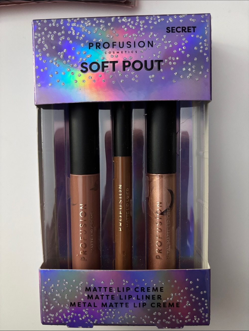 Profusion Cosmetics Soft Pout Matte Lip Trio - Nude, Brown, Rose Gold